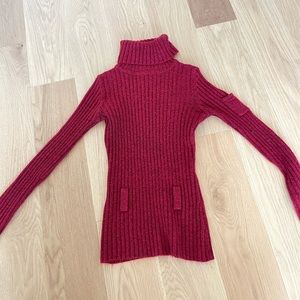 Y2K Belted Turtle Neck Sweater